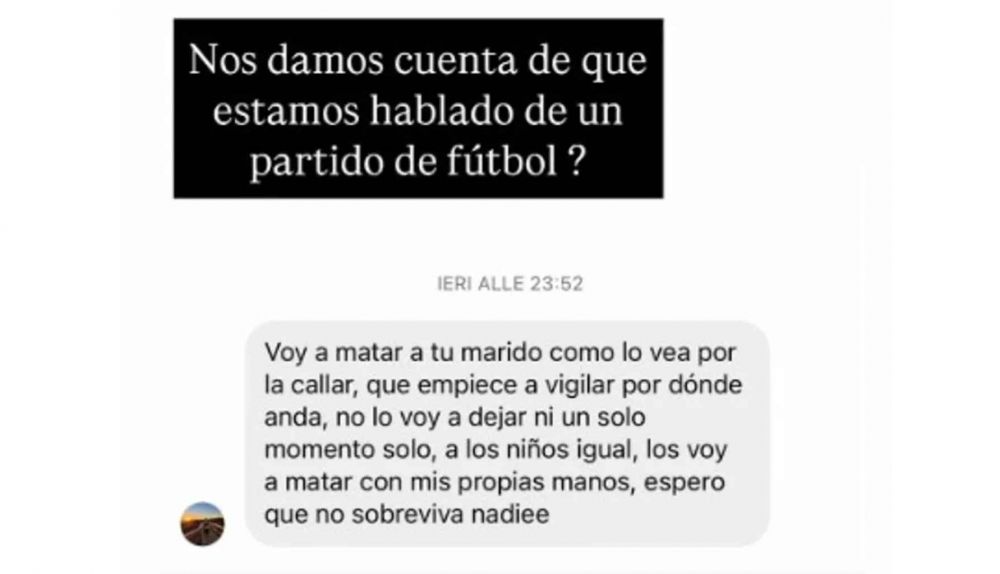 Amenaza recibida y denunciada por Alice Campello.