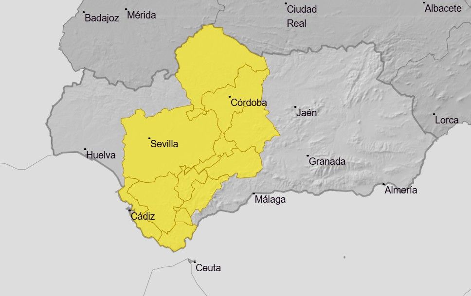 Varias provincias, en aviso amarillo de la Aemet.