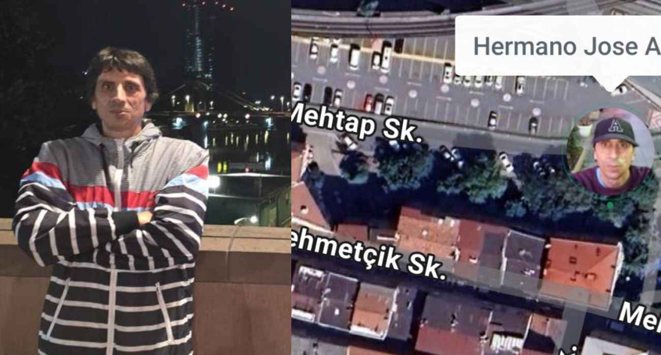 José Ángel y su última ubicación conocida.