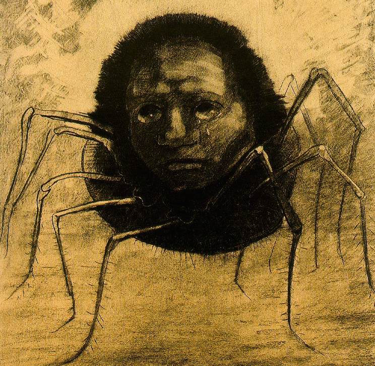 'L'Araignée qui pleure', Odilon Redon (1881). 