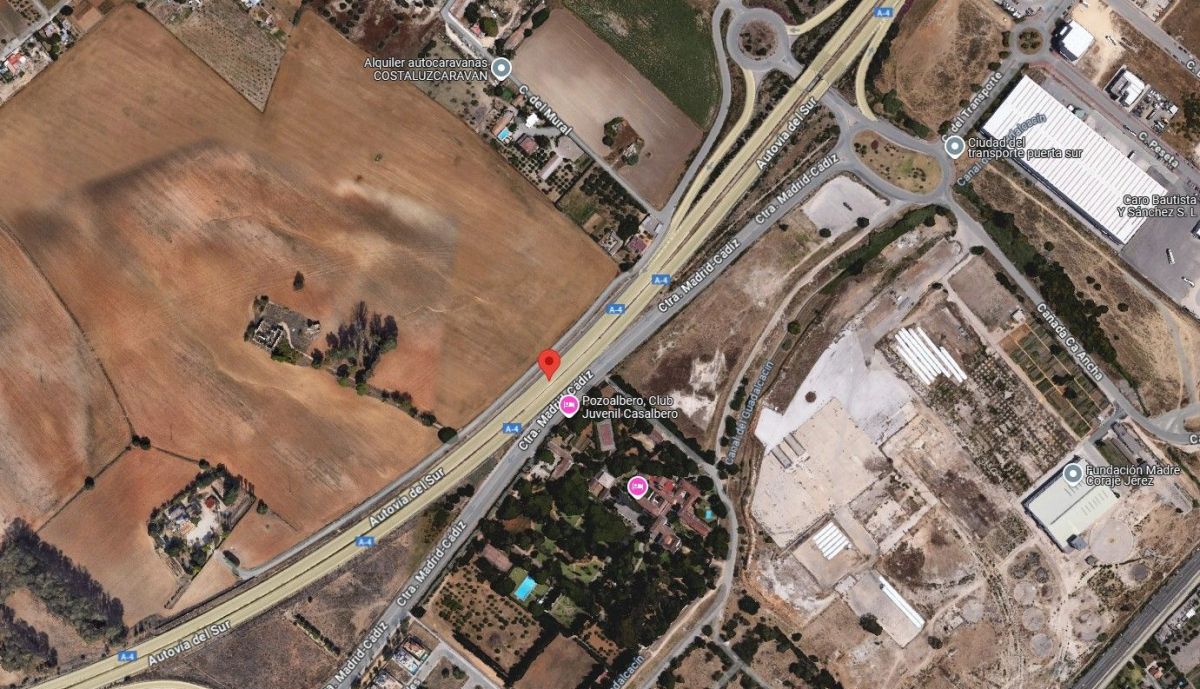 El punto exacto del accidente, marcado en una captura de Google Maps.