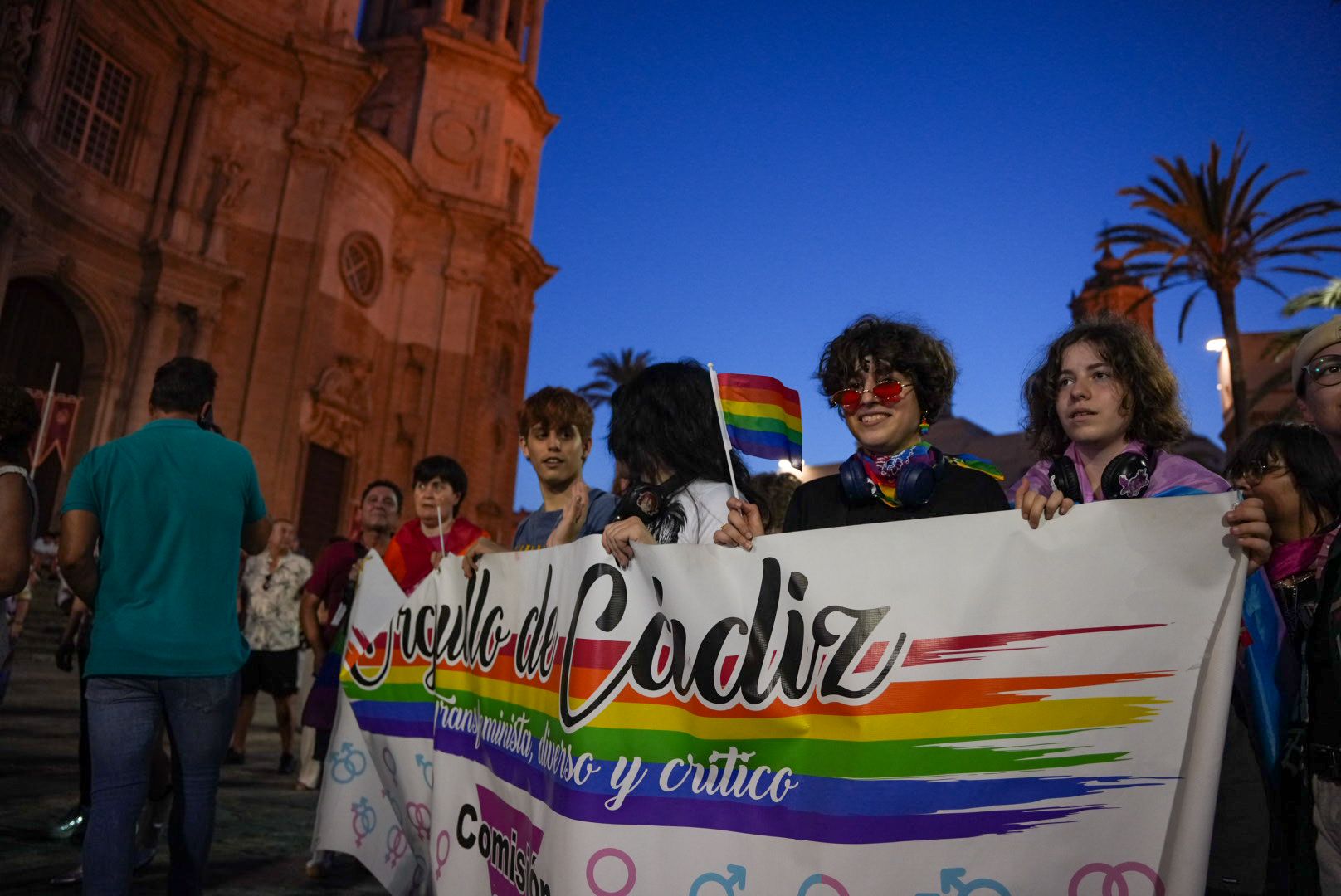 Pancarta de cabecera de la cabalgata reivindicativa.