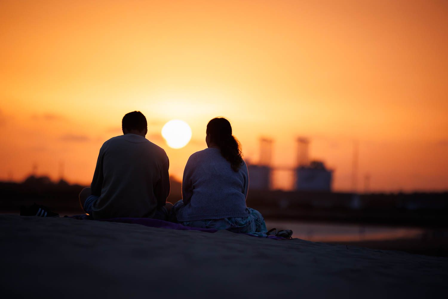 Un atardecer en la playa de Valdelagrana en El Puerto.