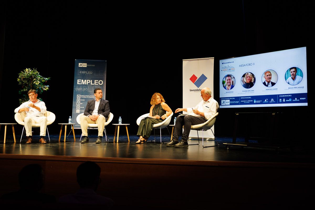 Miguel Pérez, Salvador Ruiz, Yolanda Sanz y Francisco Casero, en el segundo panel del foro organizado por lavozdelsur.es.