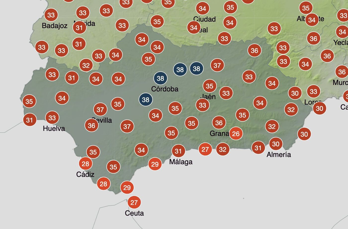 El tiempo para este jueves 26 de junio.