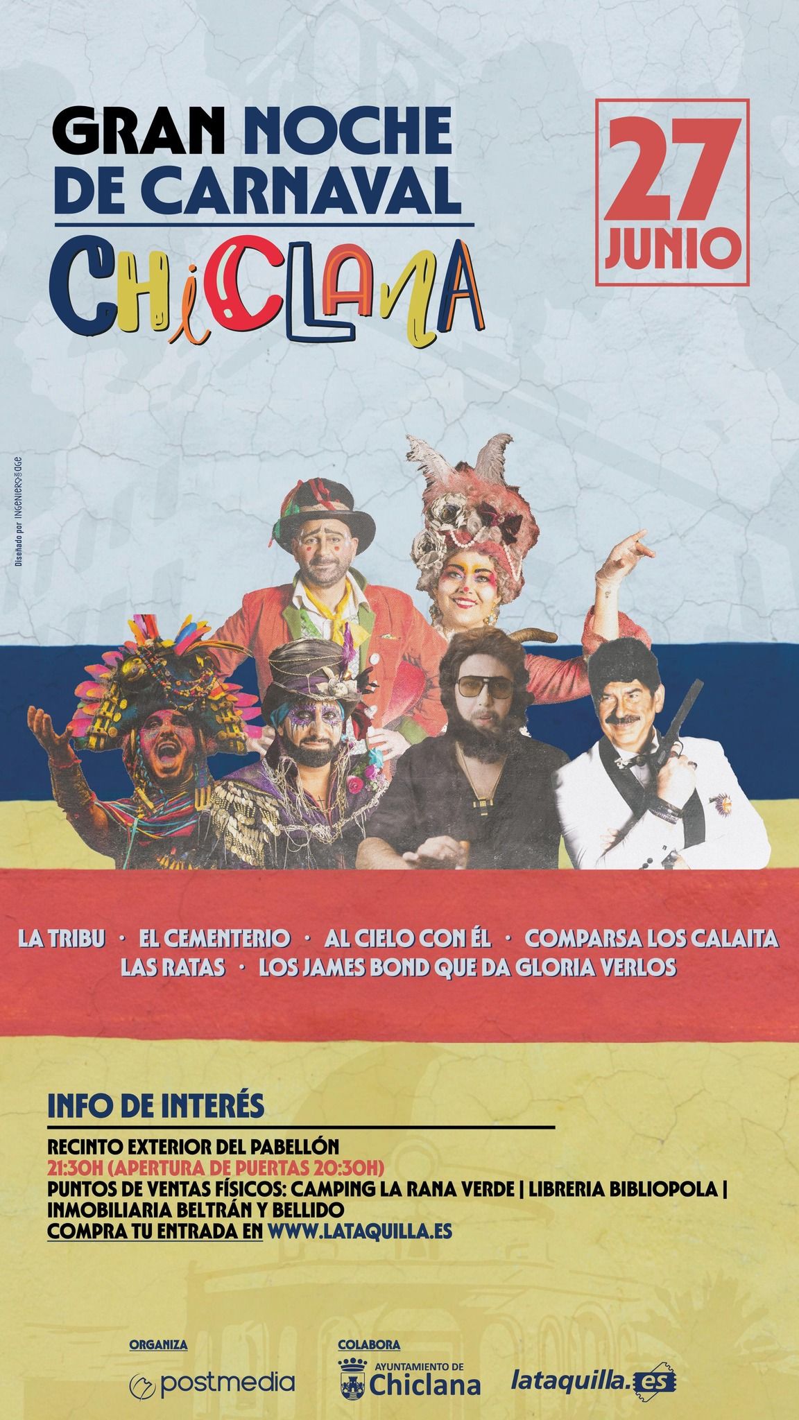 Cartel de la gran noche de carnaval en Chiclana
