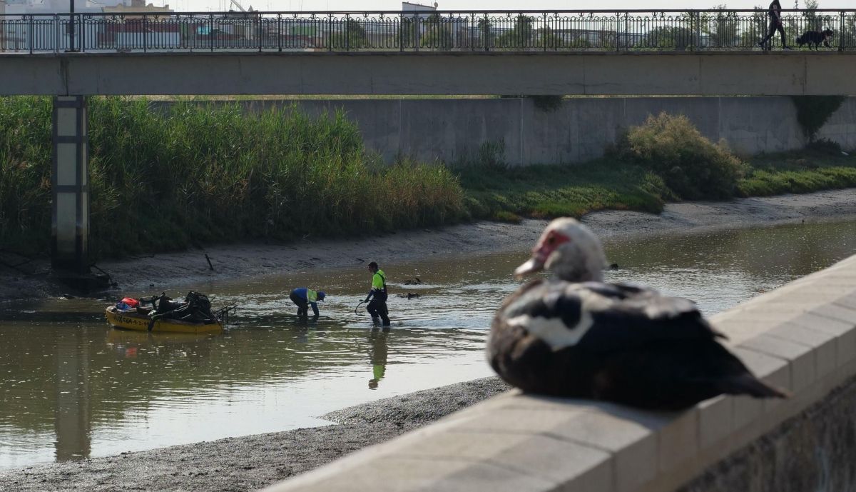 Trabajos de limpieza en el río Iro.