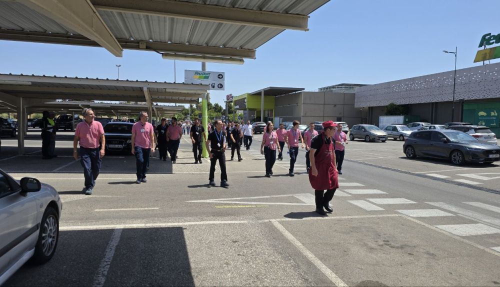 Evacuación de los trabajadores.