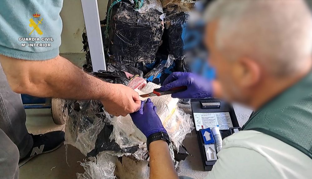 Alijo de cocaína incautado en Barbate.