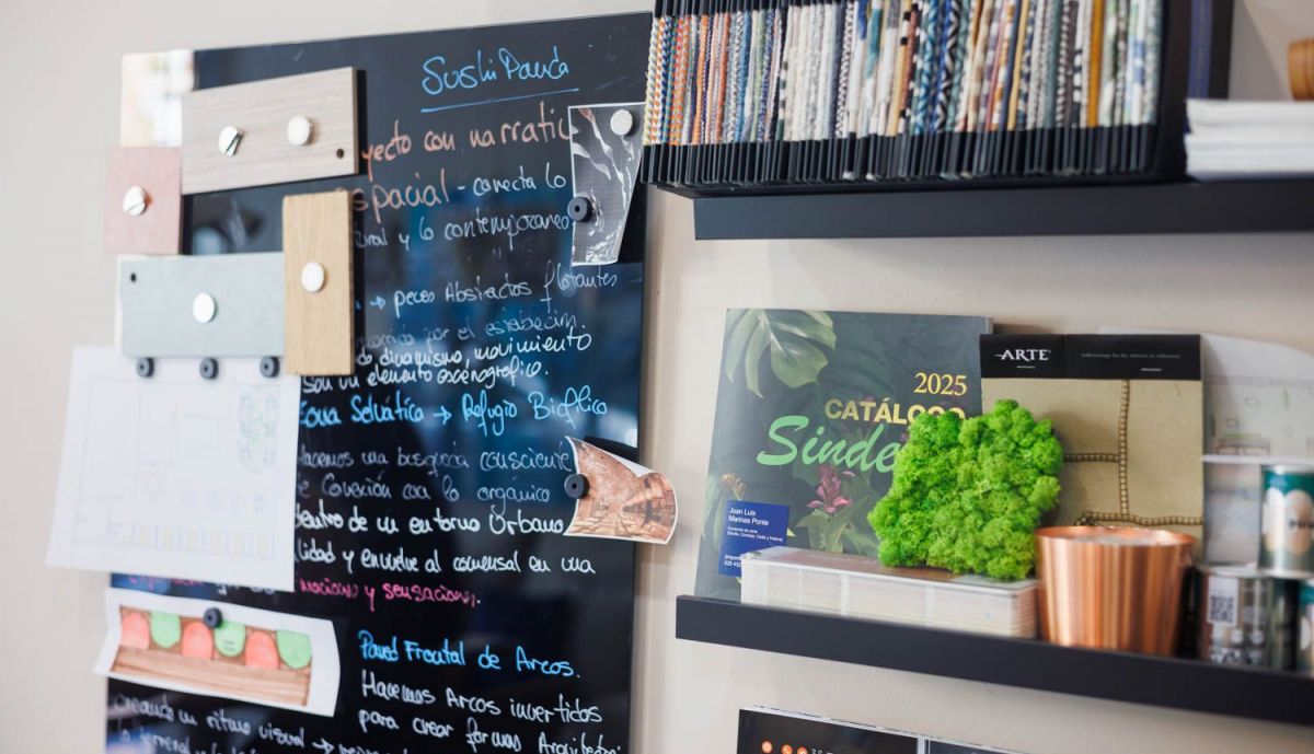 Detalle de la decoración del estudio.