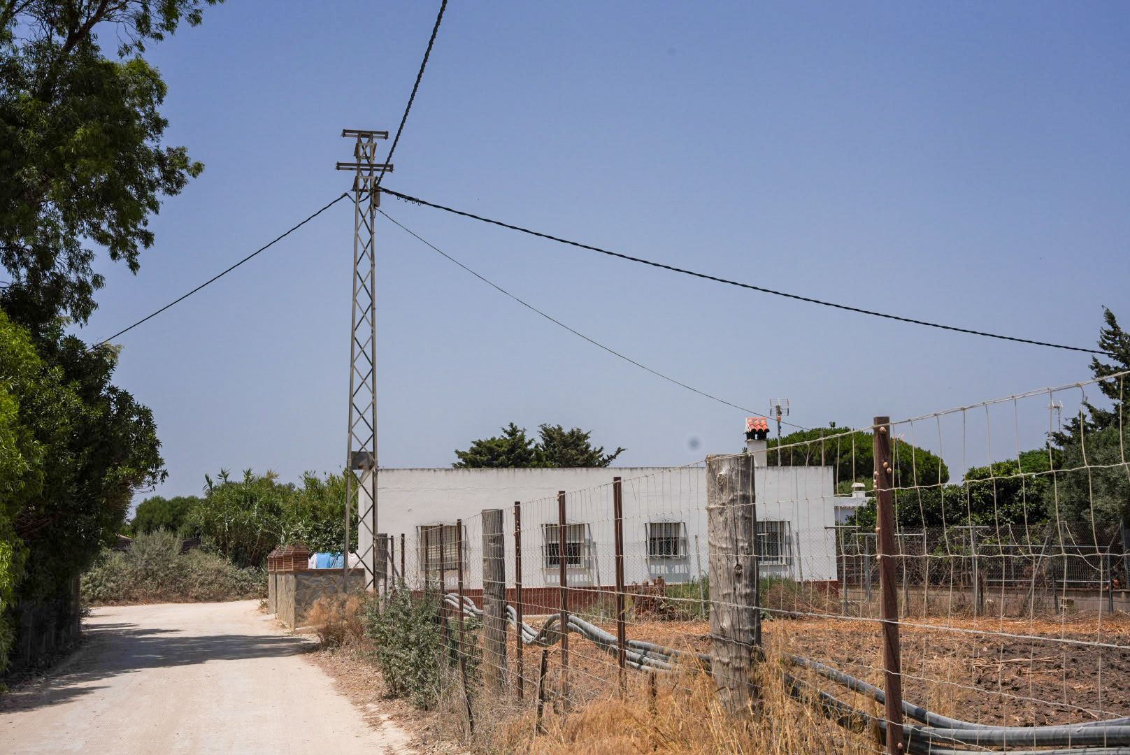 Una de las torretas en el Camino de los Sánchez, la zona más afectada en El Palmar, Vejer. REYNA Una de las torretas en el Camino de los Sánchez, la zona más afectada en El Palmar, Vejer. REYNA
