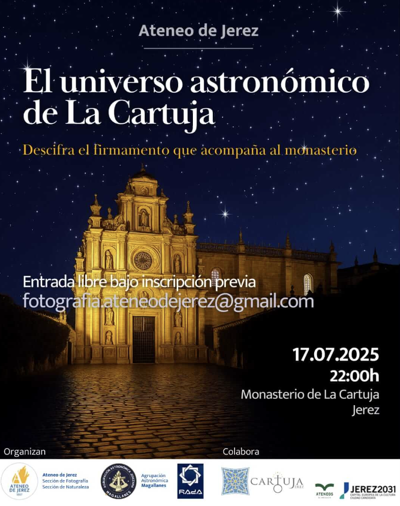 Cartel 'El universo astronómico de La Cartuja'.