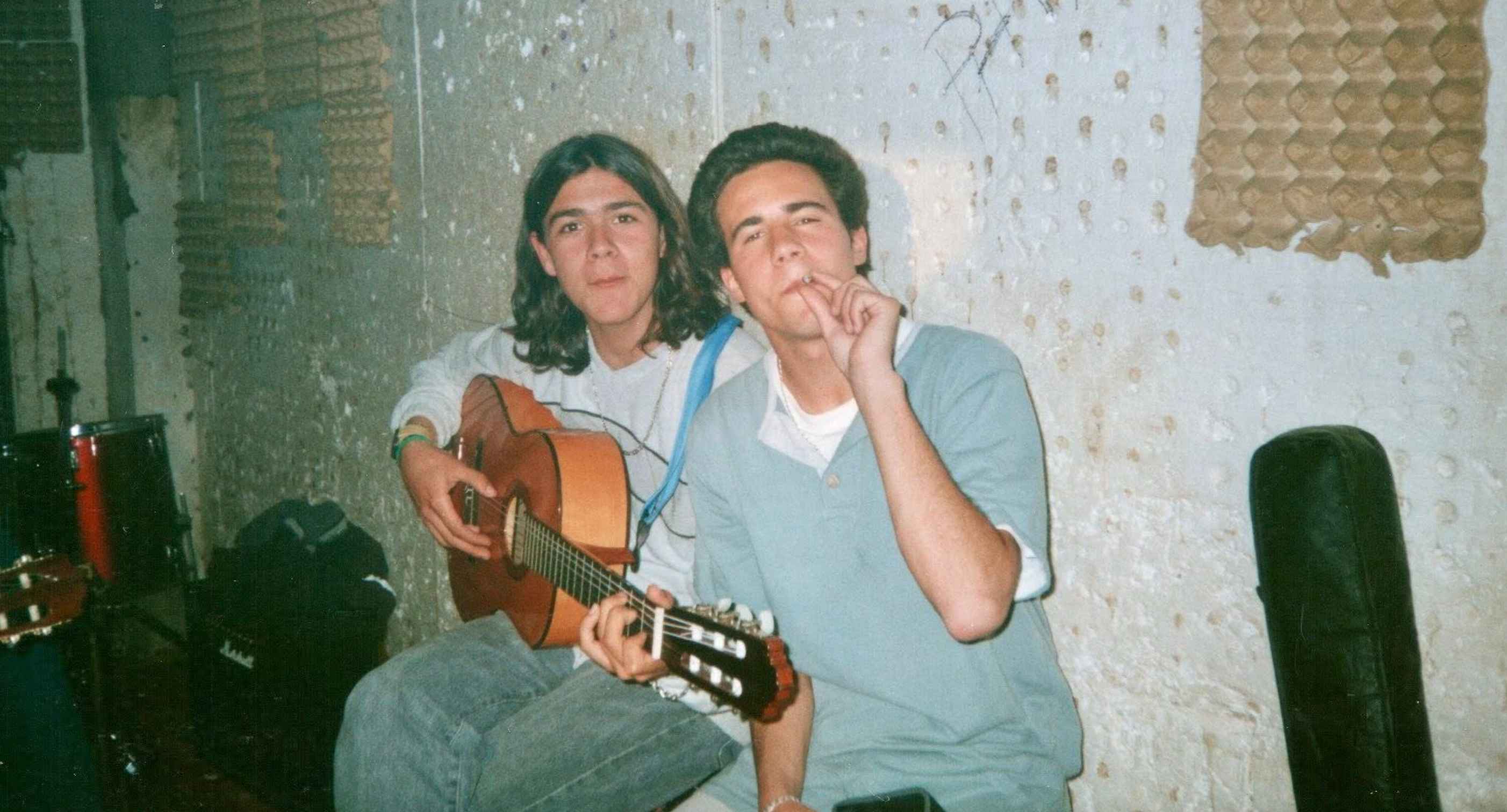 El Canijo y Migue, en el local de ensayo