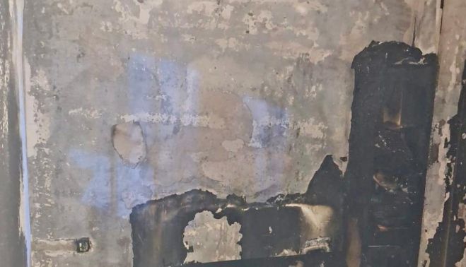 Estado de la vivienda tras el incendio en San Roque.