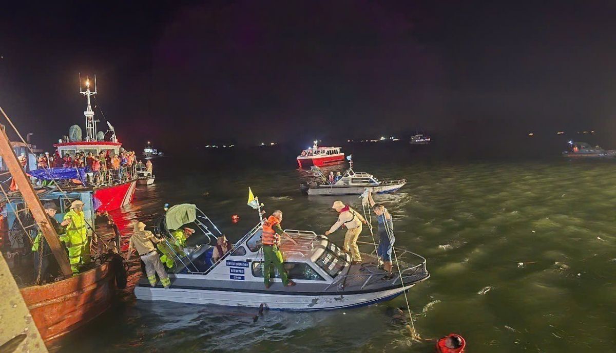 Una imagen del barco vietnamita, en el rescate.