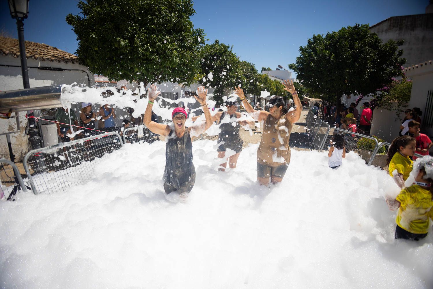 El baño de despuma después de la carrera