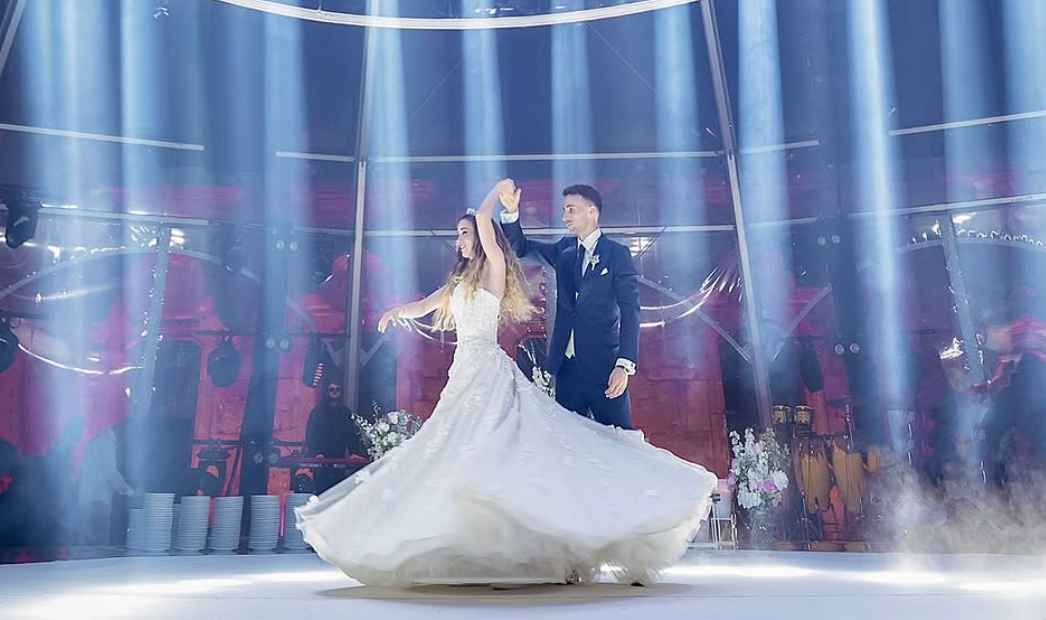 Diogo Jota y Rute Cardoso, bailando el día de la boda.