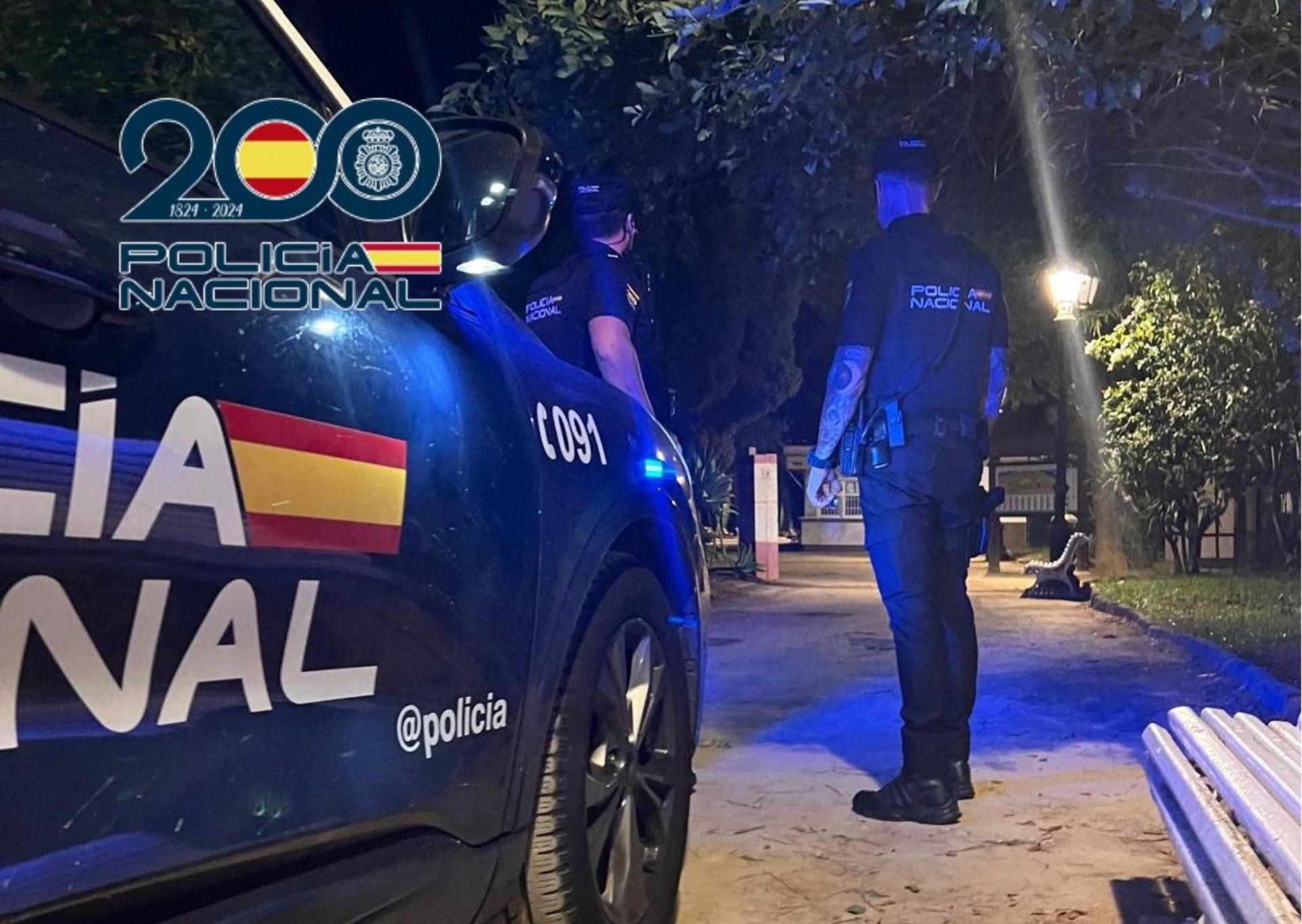 Momento de la intervención policial en el Parque Genovés.