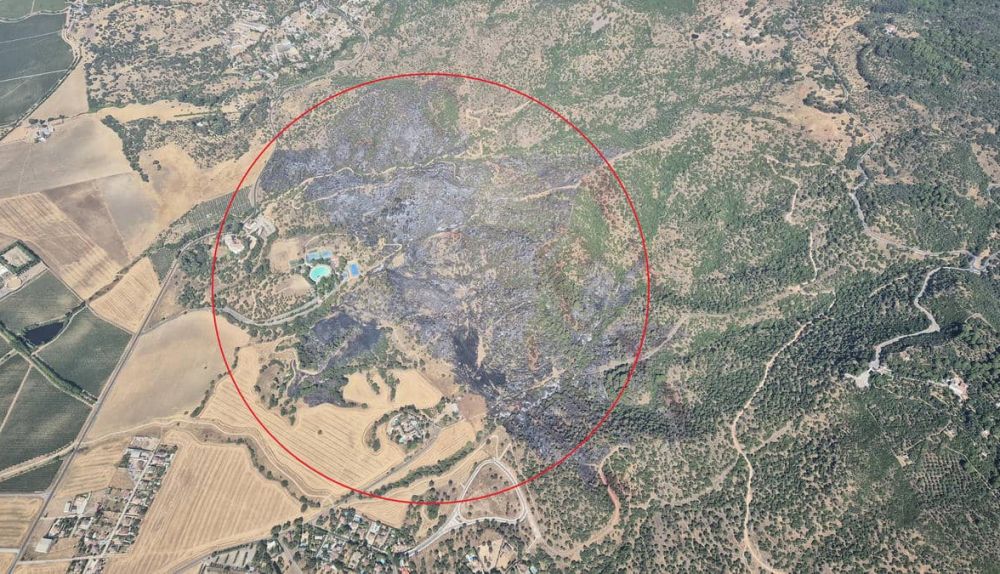 La superficie quemada en el incendio de Córdoba.