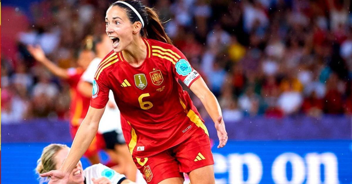 Aitana Bonmatí, celebrando su gol.   FOTO: @SEFutbolFem