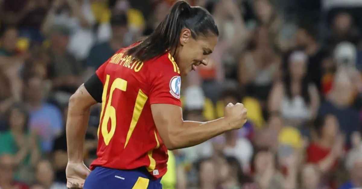 Carmen Martín Prieto, el día de su debut en la Eurocopa.