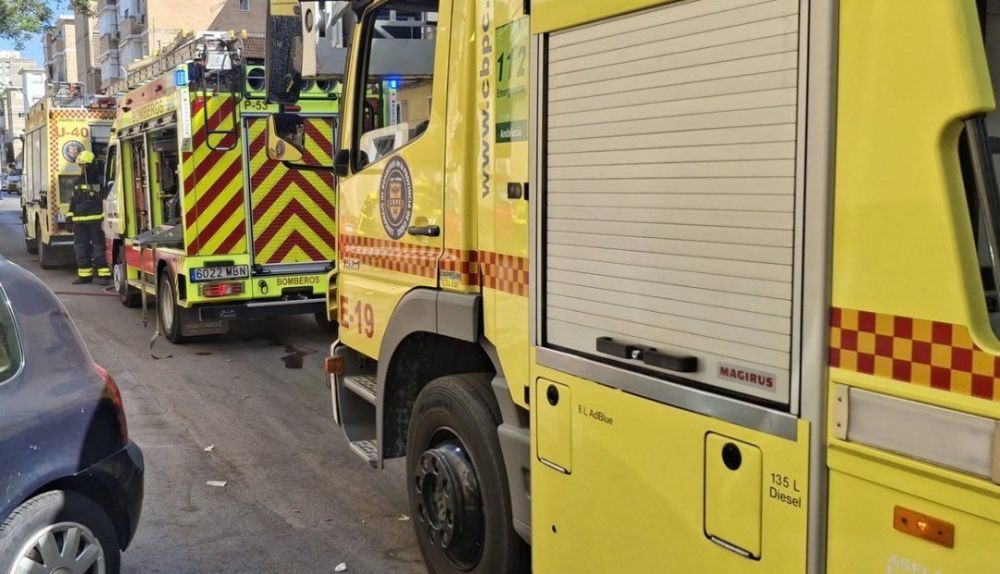 Camiones de bomberos en Jerez.