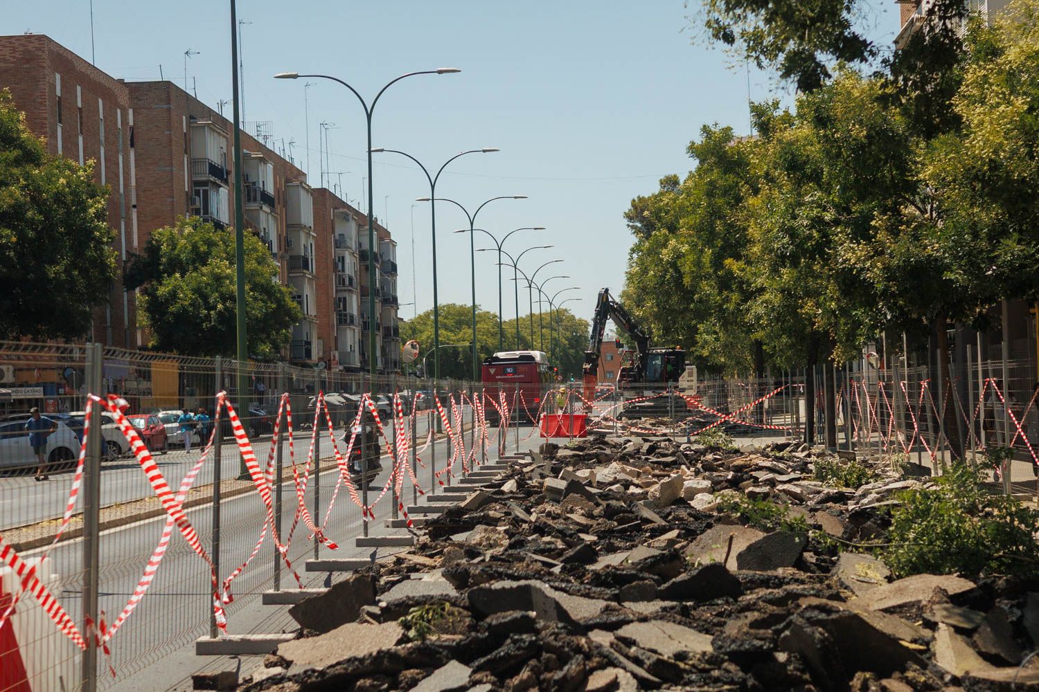 Obras del metro de Sevilla en una imagen reciente.