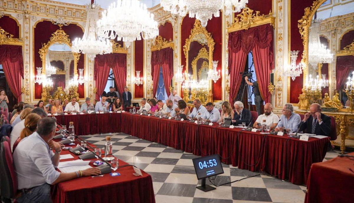 Una de las intervenciones en el pleno extraordinario.