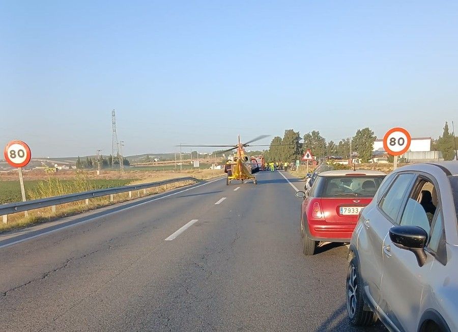 Evacuación de los heridos.