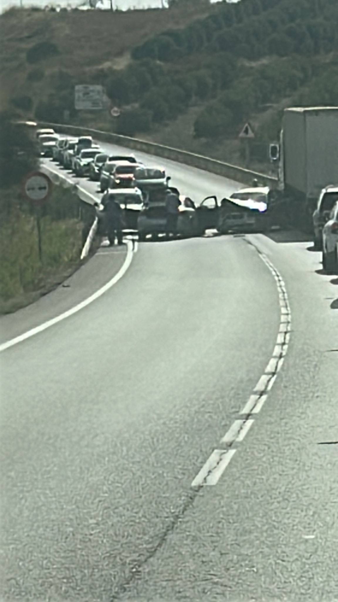 Vista del lugar tras el accidente.