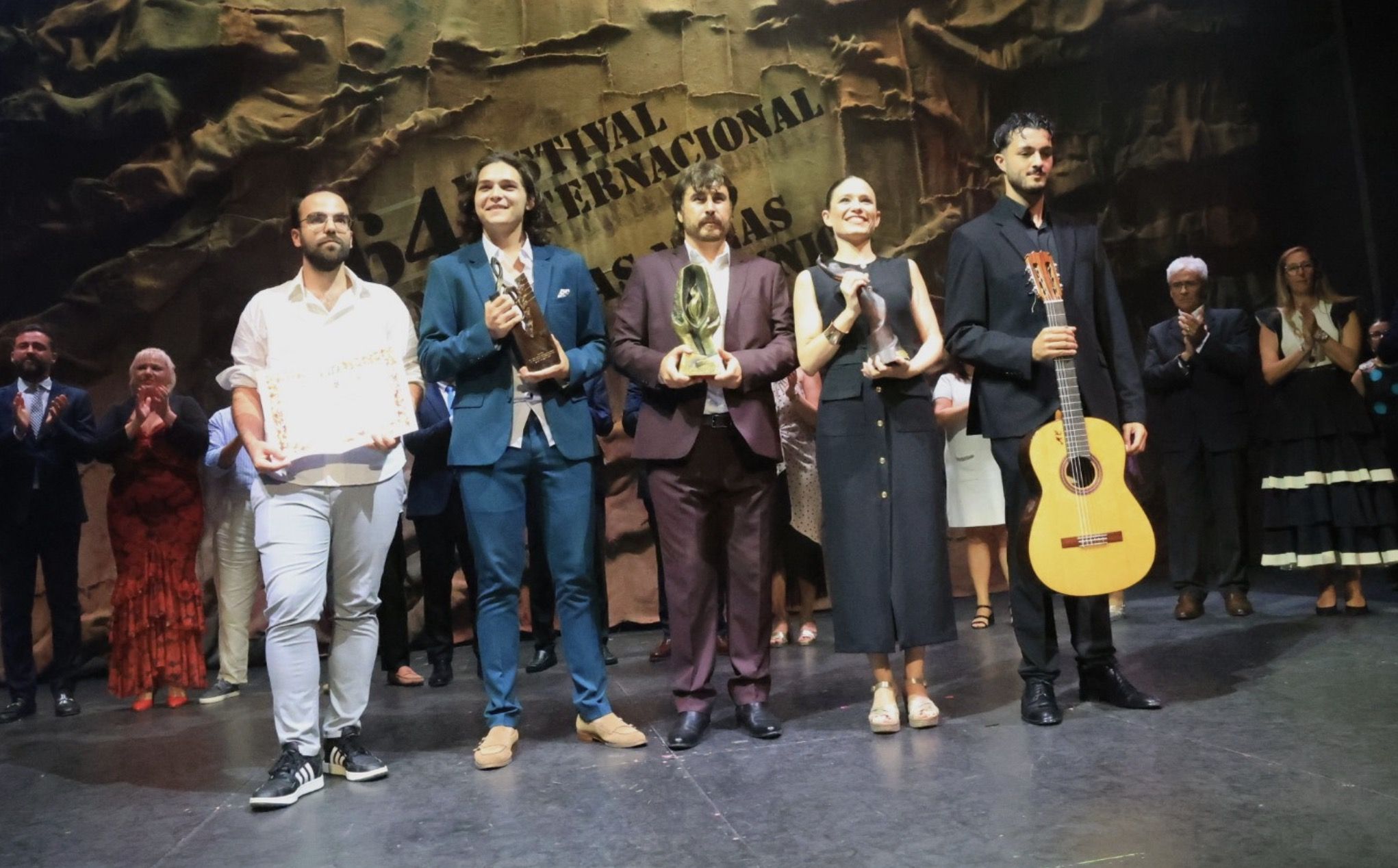 Salomé Ramírez, junto al resto de galardonados del certamen.