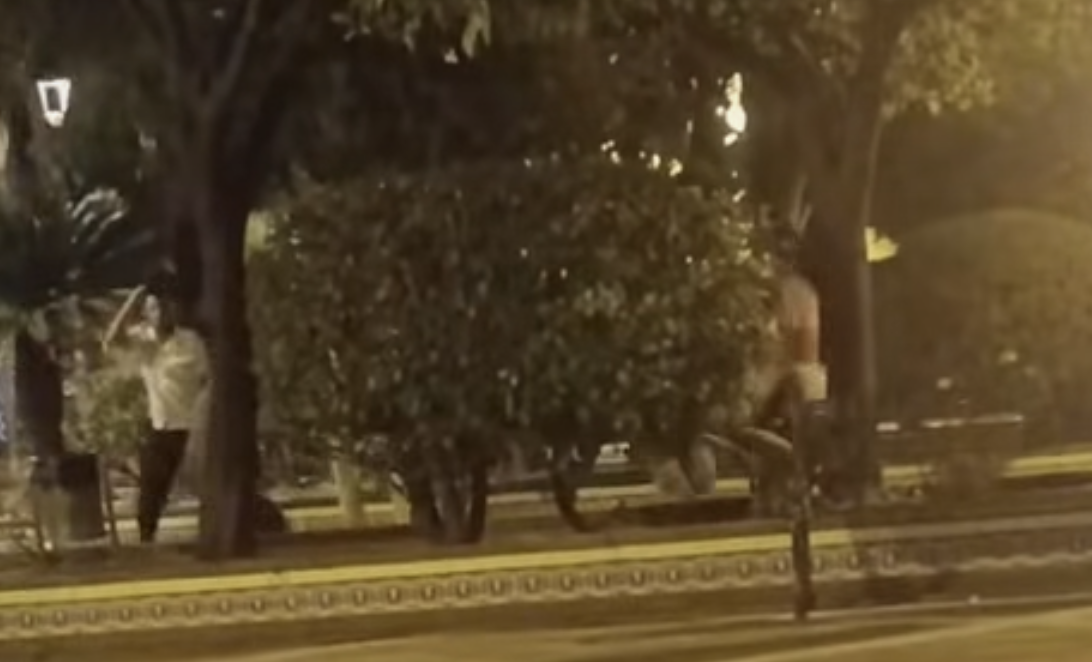 Pelea entre jóvenes frente al Ayuntamiento de El Puerto.