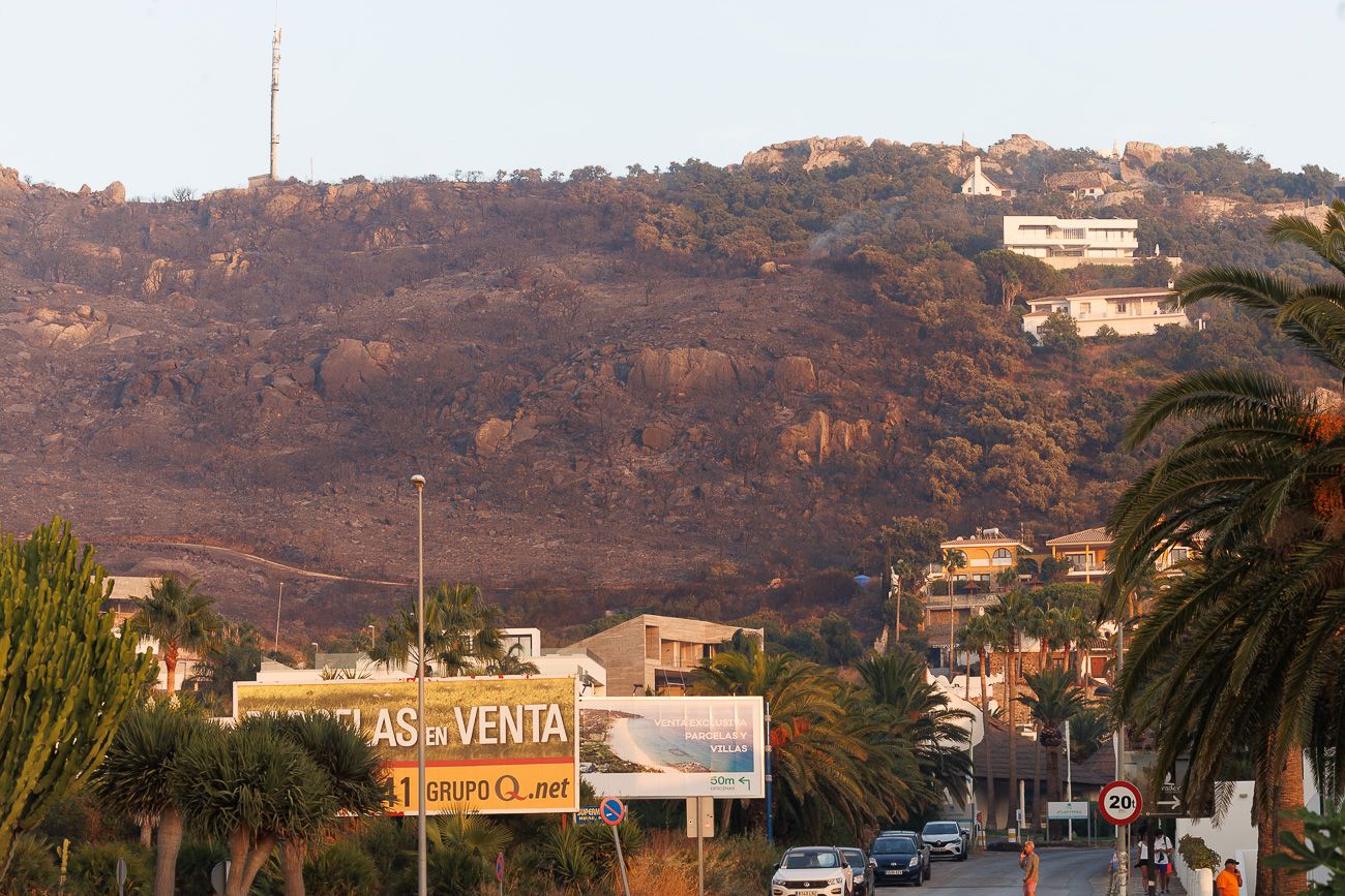 El monte, calcinado por el incendio