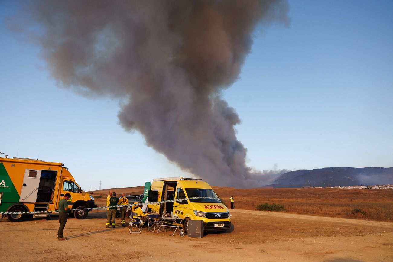 La colunma vista desde el puesto de mando del Infoca 