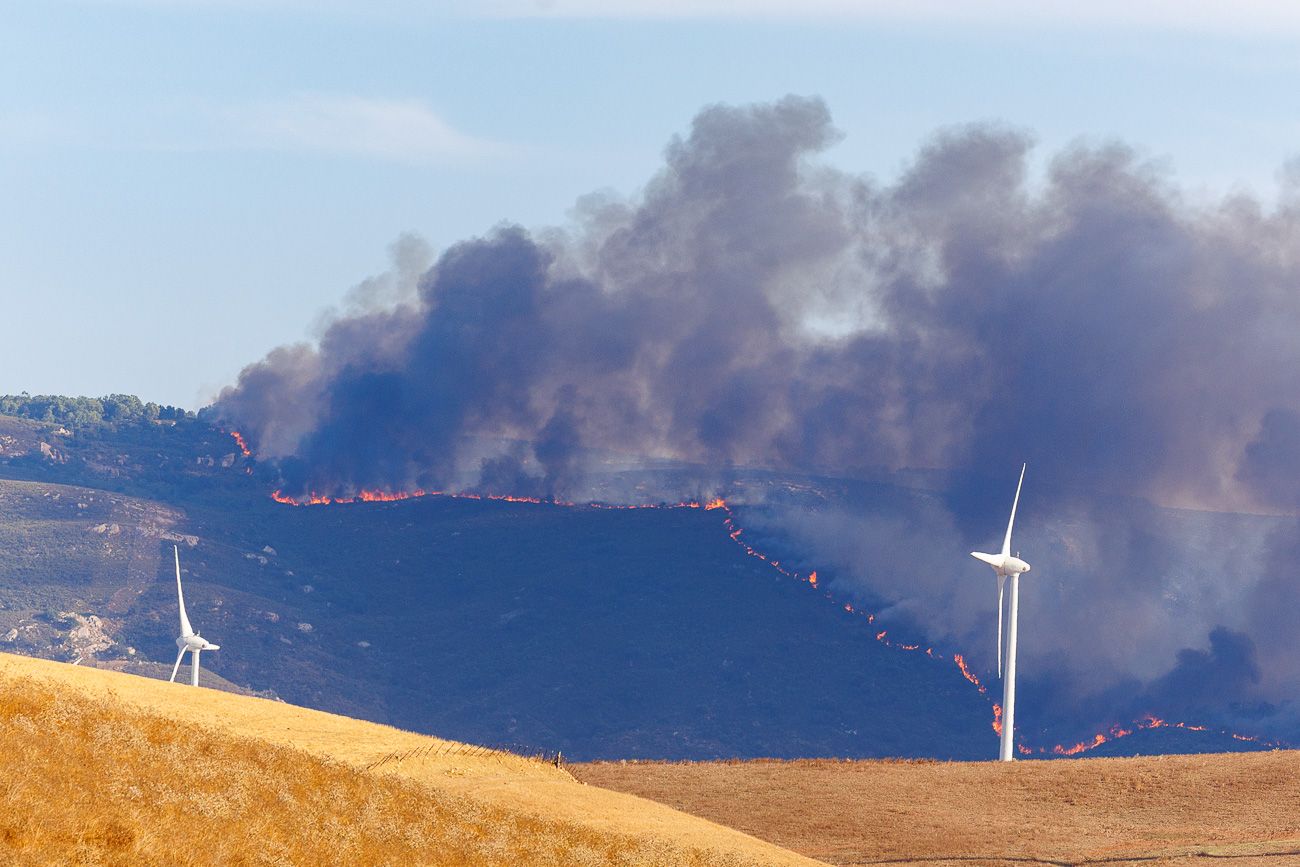 El viento aviva las llamas en las laderas cercanas a las viviendas desalojadas