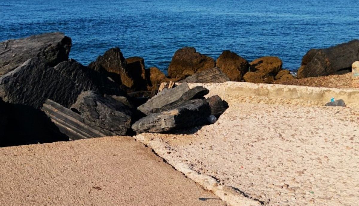 Desniveles en el espigón de Punta Umbría