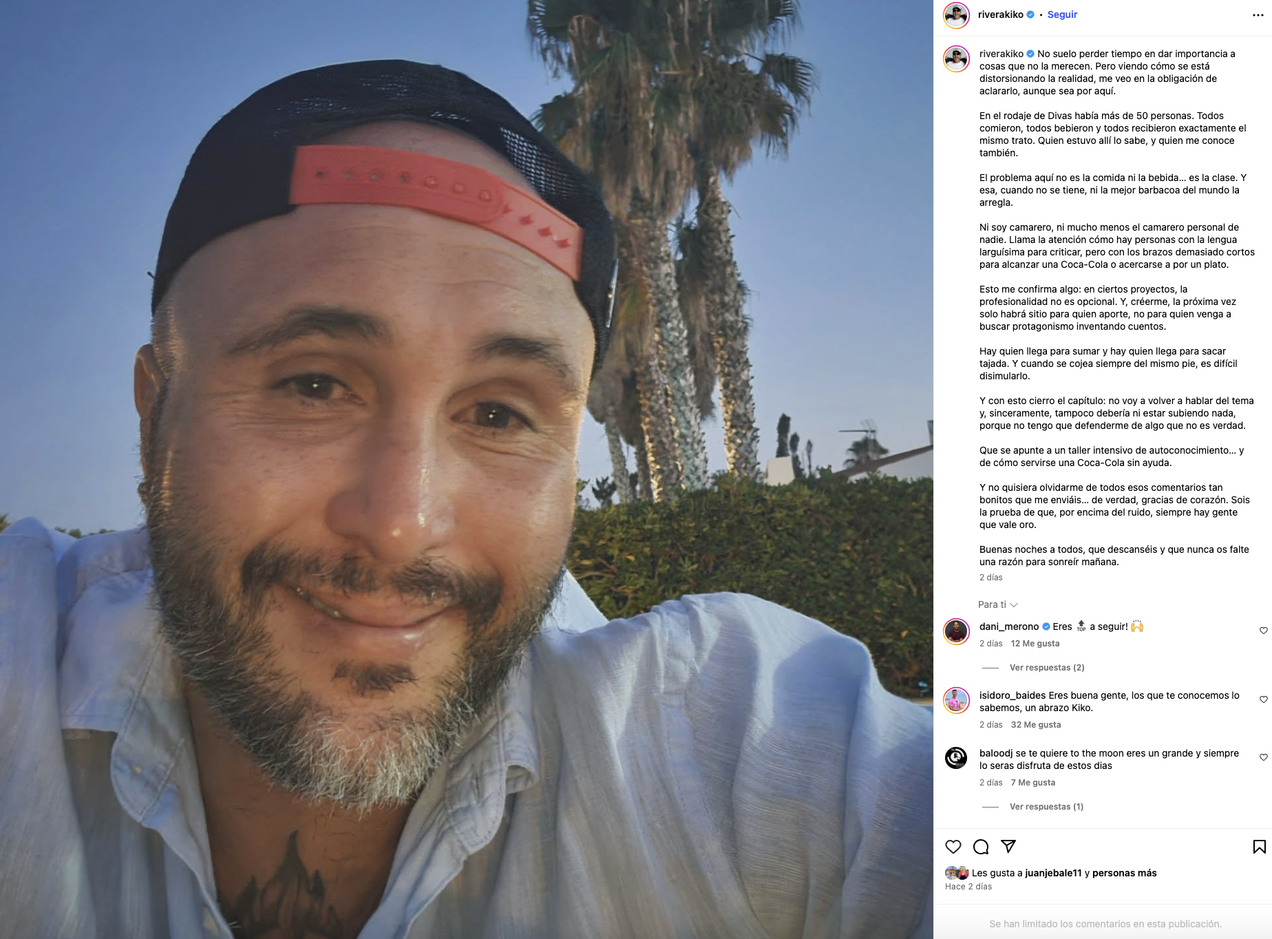 La respuesta de Kiko Rivera en sus redes sociales.