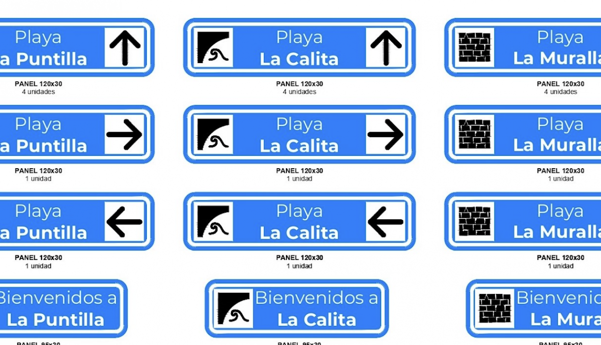 Algunos de los nuevos modelos de señalética. 