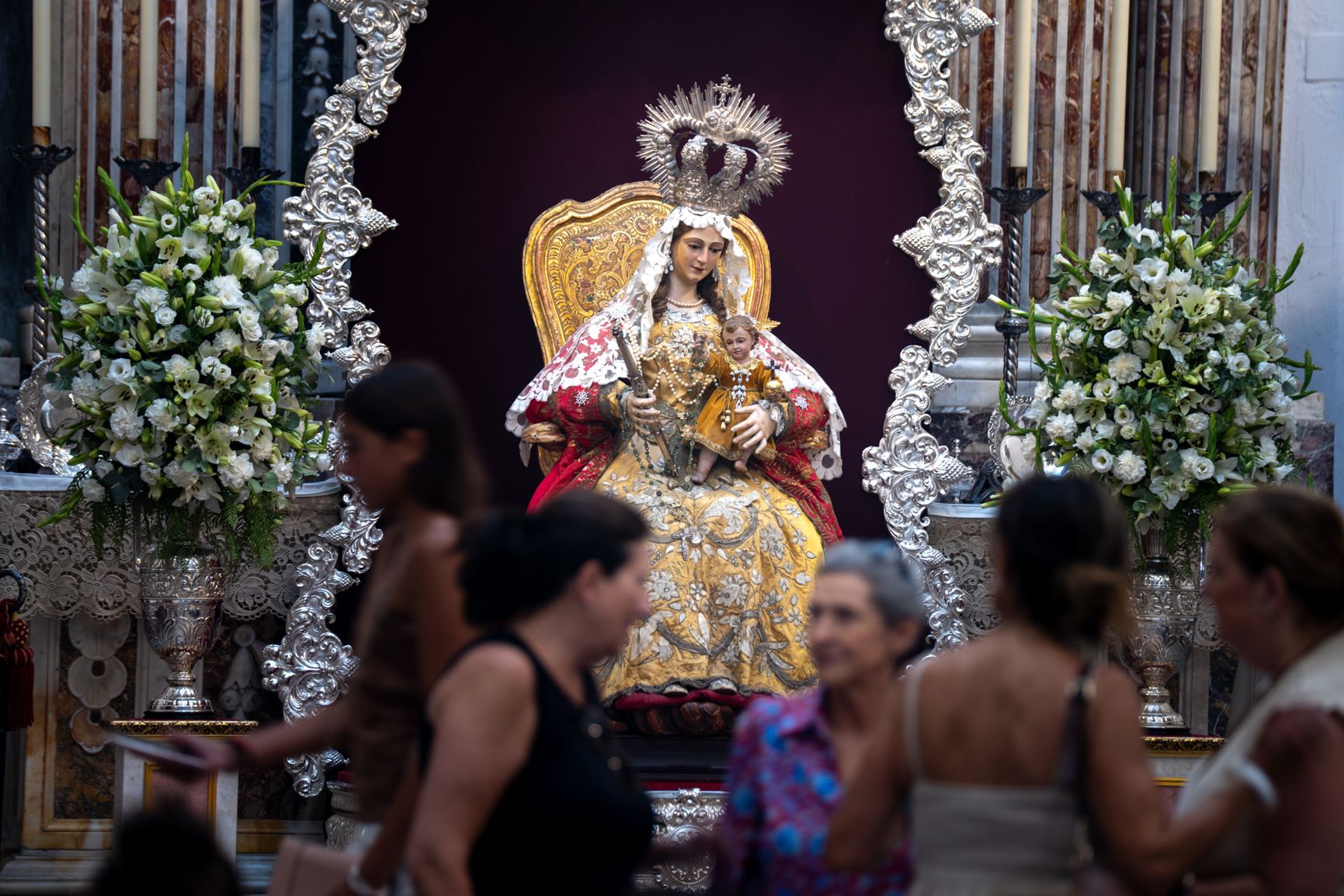 Detalle de la imagen en la Iglesia de San Pablo en Cádiz.