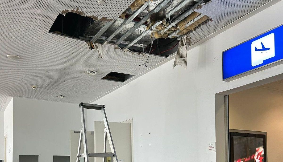 Estado del techo del aeropuerto este sábado
