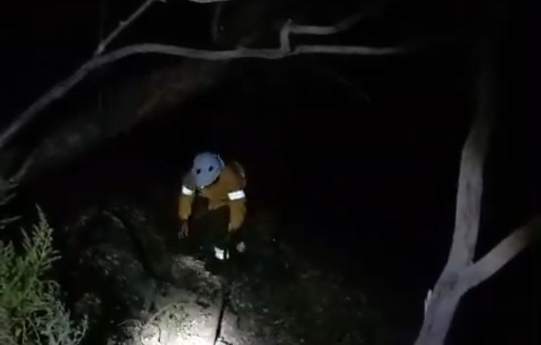 Un bombero del Infoca en los Alcornocales.