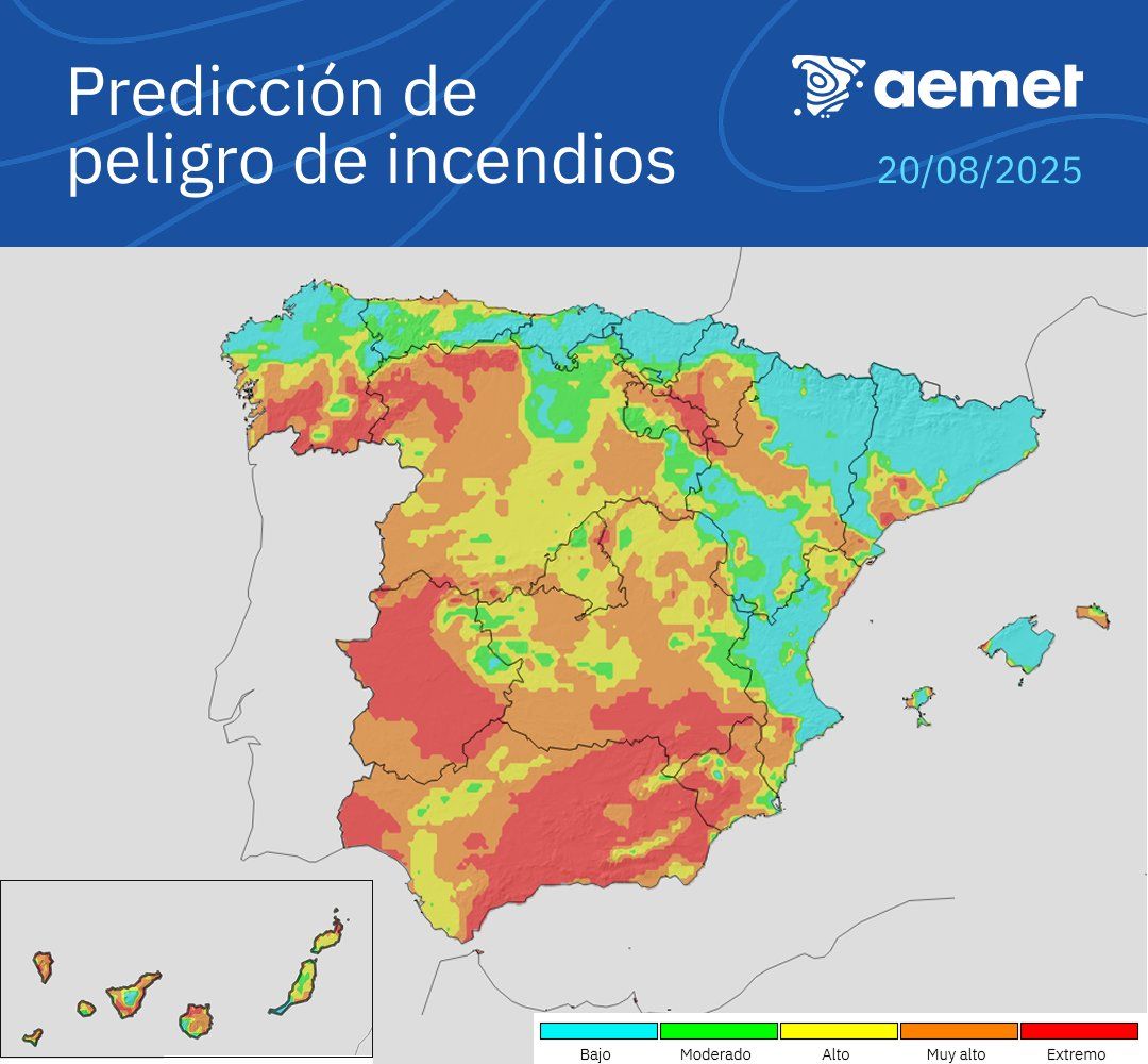 Riesgo de incendios en la península.