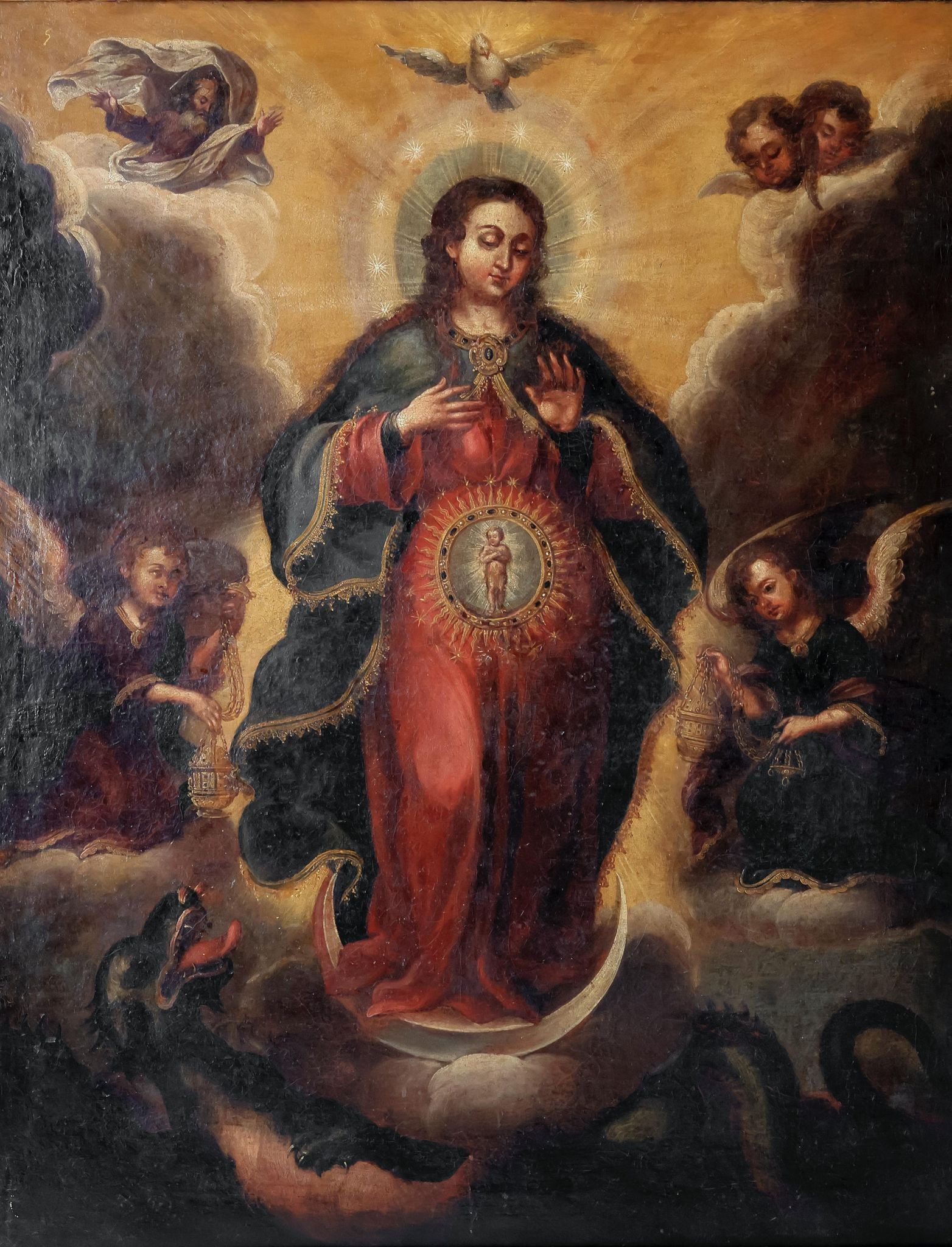 El cuadro del siglo XVII en toda su extensión. 