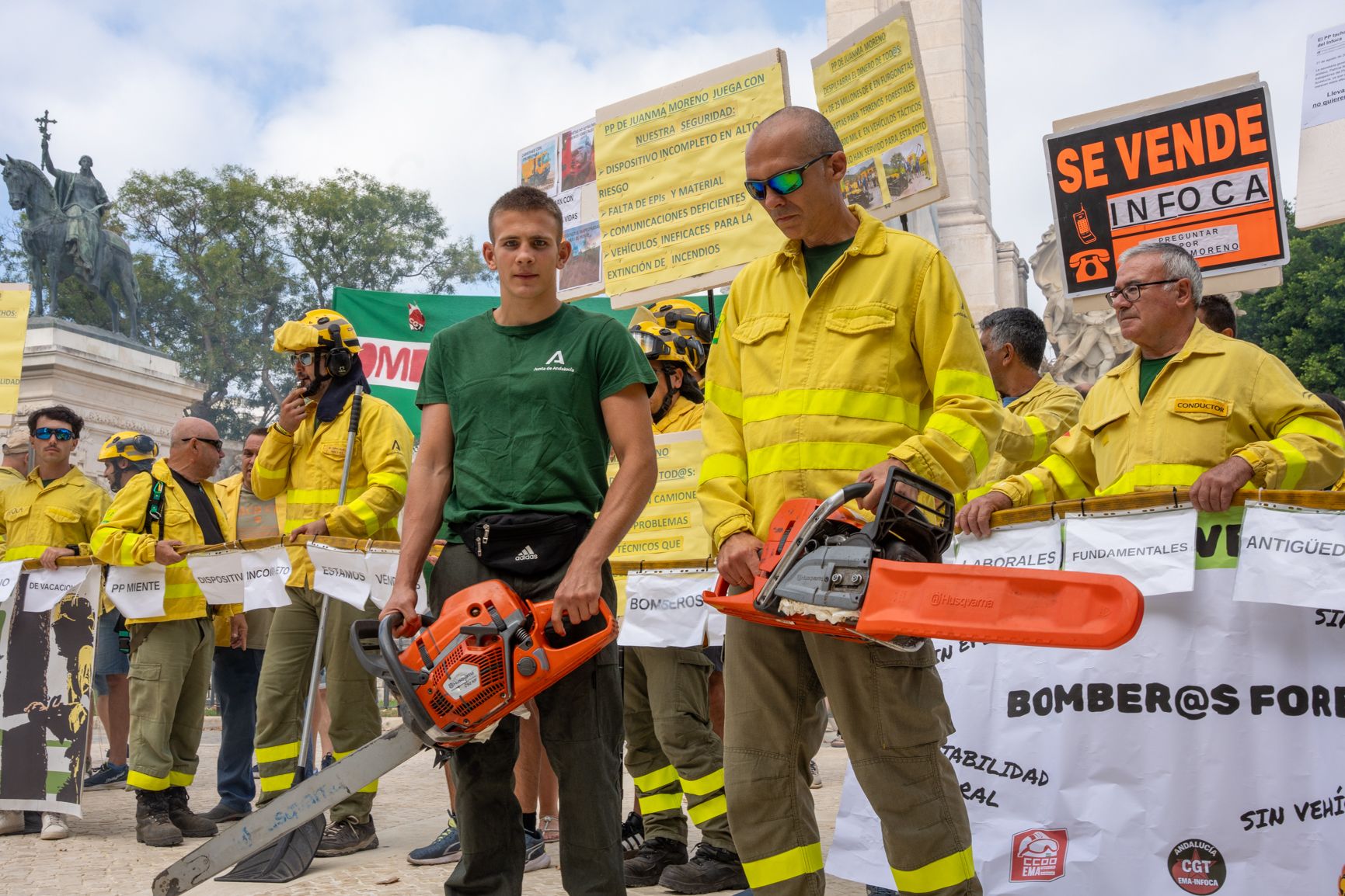 Manifestación del Infoca en Cádiz. Manifestación del Infoca en Cádiz.