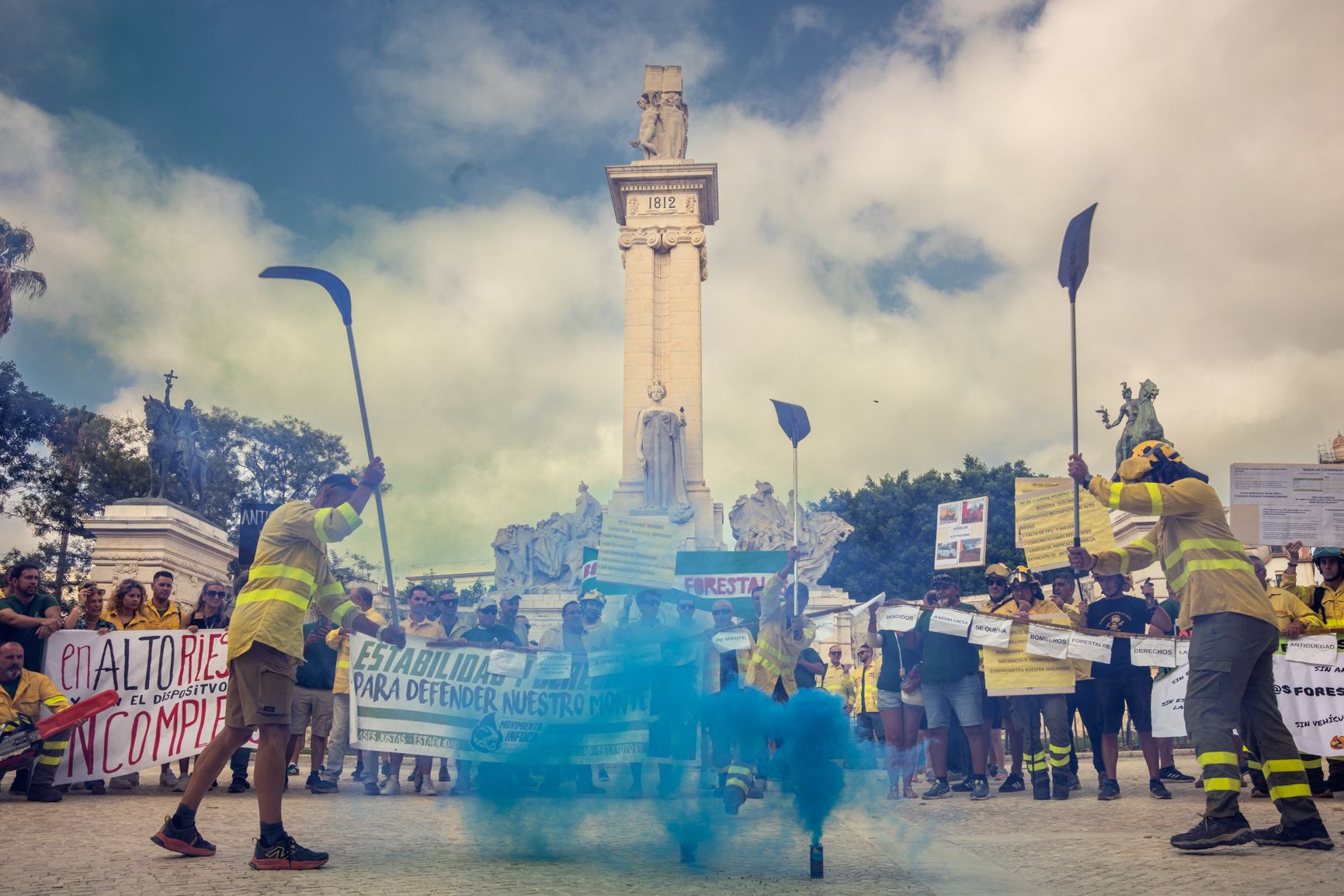 Una protesta de trabajadores del Infoca.