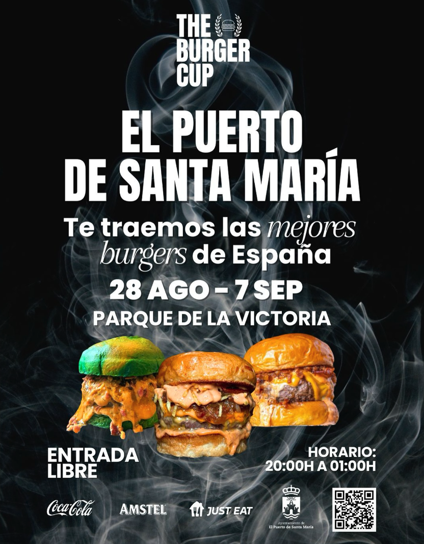 Cartel The Burger Cup en El Puerto de Santa María.