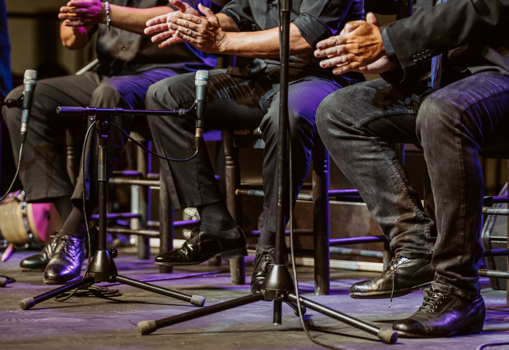 Detalle de las manos de los palmeros
