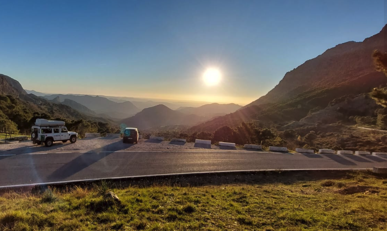 Atardecer en el Puerto del Boyar en Grazalema.
