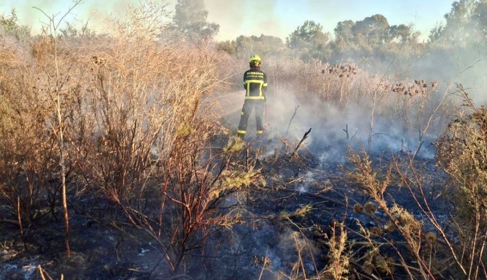 El fuego, en el interior de la finca