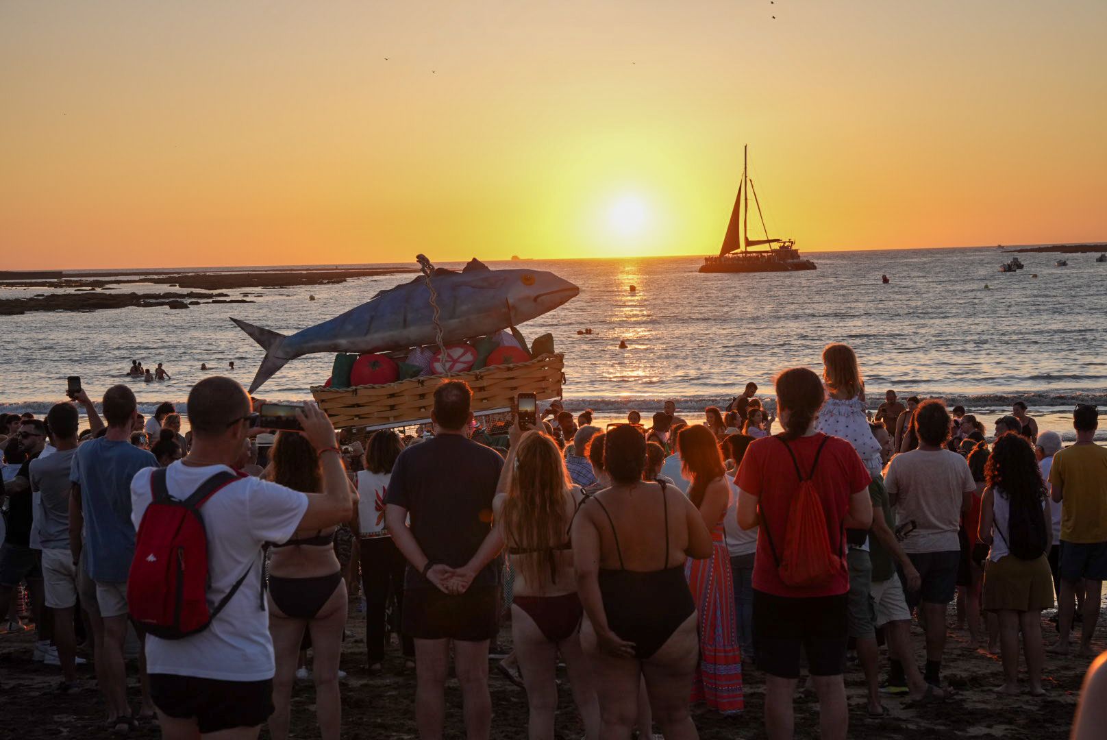 La caballa, con la puesta de sol.